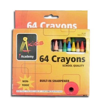 Wholesale 64 Pack of Crayons with Built-In Sharpener