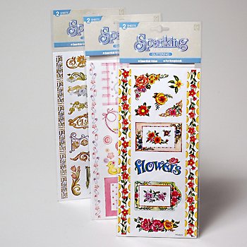 Wholesale Scrapbook Stickers with Glitter Borders & Frames
