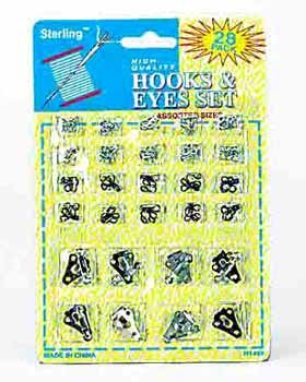 Wholesale 28 piece Hooks & Eyes