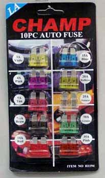 Wholesale 10 Pack Auto Plug In Fuses