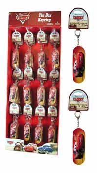 NEW! Wholesale Cars Tin Box Key Ring in Display