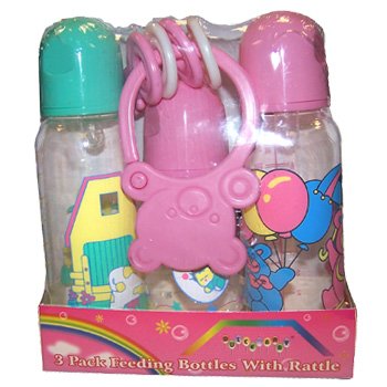 Wholesale 4 Piece Bottle/keys Baby Gift Set Asst Colors