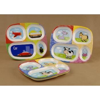 Wholesale Melamine Divided Kiddie Tray Floor Display