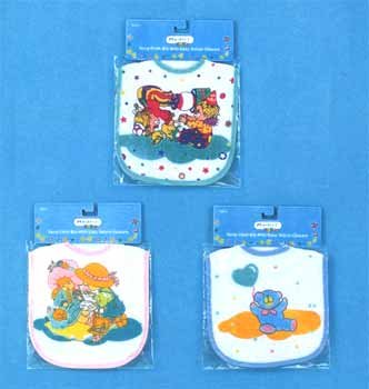 Wholesale Terry Cloth Bib W/Velcro Closure Asst Designs