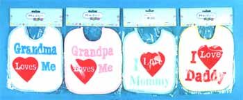 Wholesale Terry Cloth Bib In Assorted Love Designs