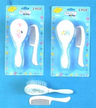 Wholesale 2 Pk Brush/Comb Set In Asst Prints