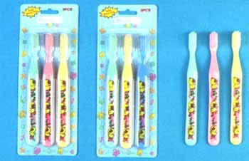 Wholesale 3 Pk Printed Toothbrushes