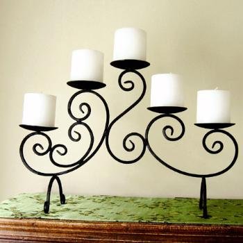 Iron Scroll Candelabra