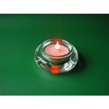 Bevelled LED Candle w/ Clear Holder