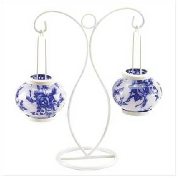 Blue & White Candle Holder