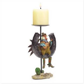 Cowboy Rooster Candle Holders