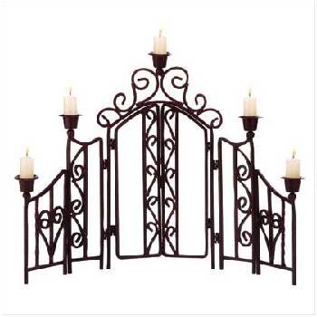 Wrought Iron Candle "Fence"