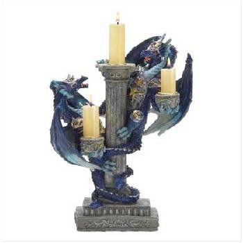 Blue Dragon 3 Candleholder