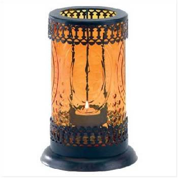 Standing Amber Glass Lantern