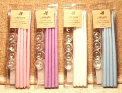 Wholesale 8 Mini Tapered Scented Candles And Glass Holders