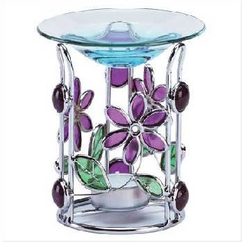 Wholesale Stained Glass Floral Tealight Oil Warmer