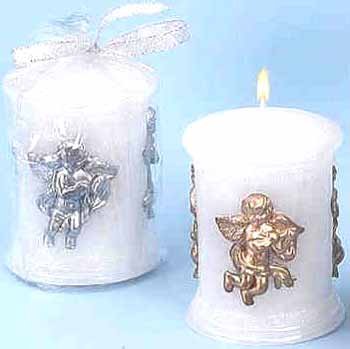 Wholesale Angel Decorated Pillar Candles