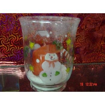 Wholesale Snowman Christmas Glass Votive Cup