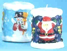 Wholesale 3D Christmas Candles 2 Assorted Styles