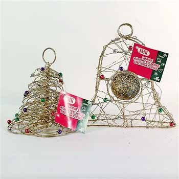 Wholesale Gold Wire Assorted Christmas Decorations Small
