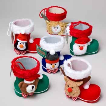 Wholesale Christmas Flocked Boots with Head