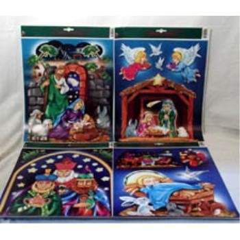 NEW! Wholesale Nativity Window Cling Assortment