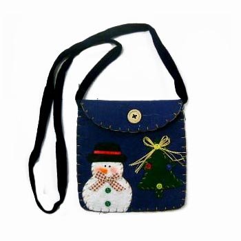 Wholesale Felt Snowman Shoulder Bag with Velcro Closure