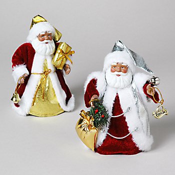 Wholesale SANTA ORN BLCK 6IN FABRIC OUTFIT