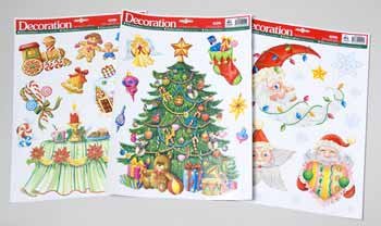 Wholesale Christmas Window Clings with Glitter
