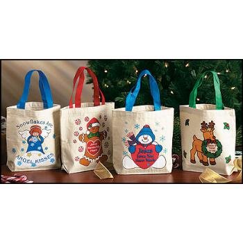 Wholesale Assorted Christmas Canvas Totes