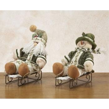 Wholesale Holly Snowman and Santa On Sleds