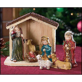 Wholesale 7 Piece Nativity With Stable
