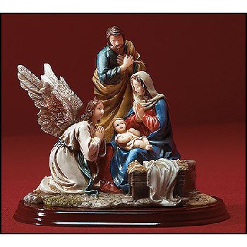 Wholesale Nativity With Angel Stand:Boxed