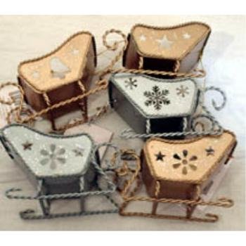 NEW! Wholesale Metal Sleigh Ornament Assortment
