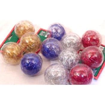 NEW! Wholesale 3PK Tinsel Ball Ornament Assortment