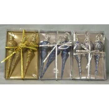 NEW! Wholesale 8.25" Finial Christmas Ornament 3 Pack