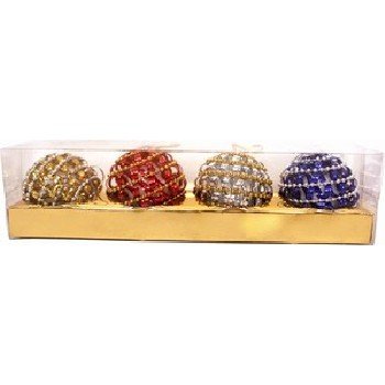 Wholesale Glitter Christmas Ornaments. 4 Pieces Assorted