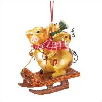 Wholesale Christmas Golden Pigs Ornament