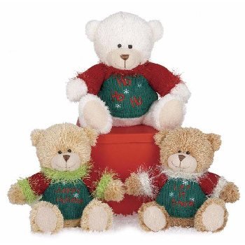 Wholesale 8" 3 Assorted Color Sweater Bears