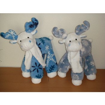 Wholesale 15" High Standing Mooses with Snowflake Trim