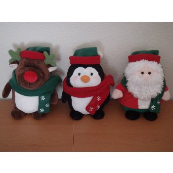 Wholesale 6.5" 3 Asst. Fat Penguin, Santa, Reindeer