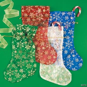 Wholesale 11" Sheer Mesh Snowflake Stockings