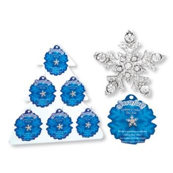 Wholesale Sparkling Crystal Snowflake Tac Pin