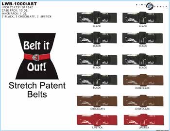 Wholesale Ladies Stretch Patent Belts