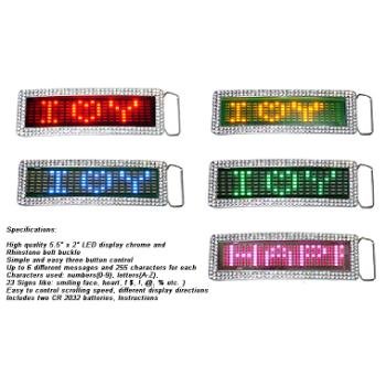 NEW! Wholesale Led Scrolling Electronic Belt Buckle and Belt