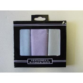 Wholesale Mens 100% Cotton 3 Pack Handkerchief in colors