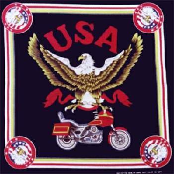 Wholesale USA Motorcycle Bandanas - Dozen Packed 22x22