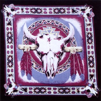 Wholesale Steer Head - Turquoise and Burgundy Bandanas - Doz