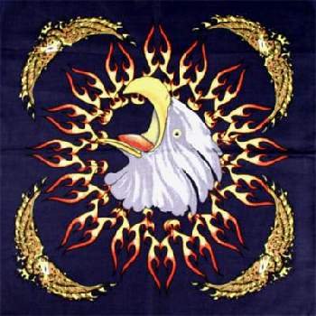 Wholesale Flaming Eagle Bandanas - Dozen Packed 22x22