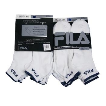 Wholesale Men's Fila White with Navy Quarter Sock